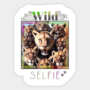 Mountain lion Wild Wild Nature Funny Happy Humor Photo Selfie Sticker